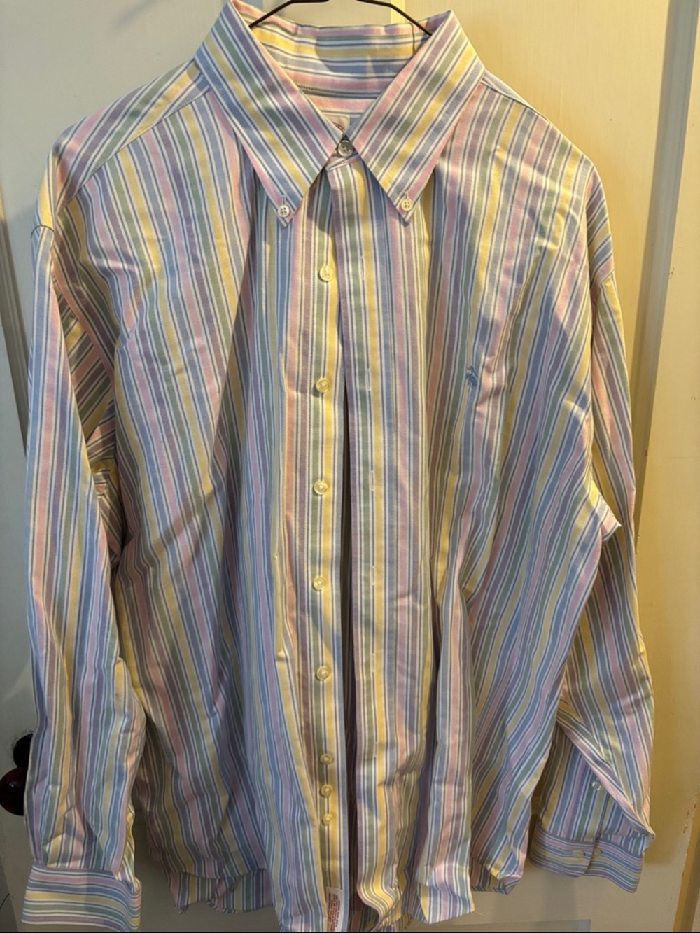 Brooks Brothers Pastel Multi-Stripe Button-Down Dress Shirt